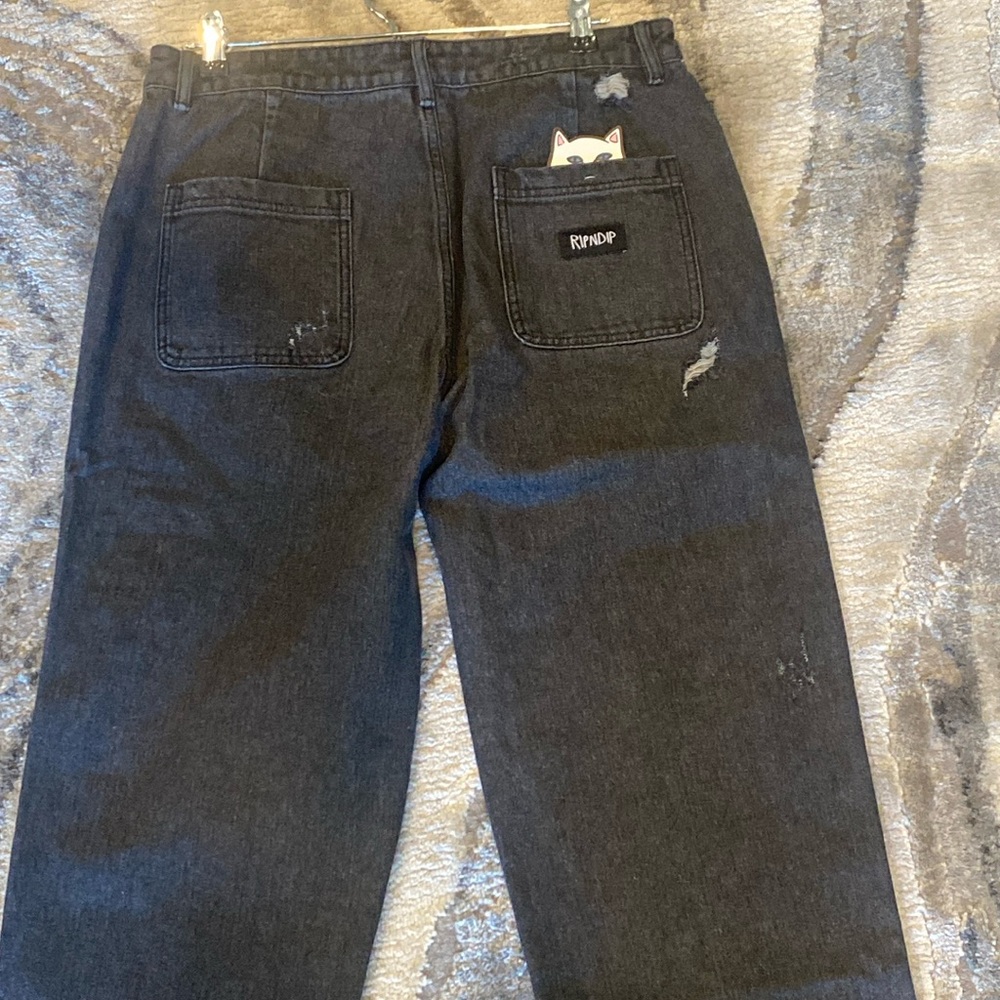RIPNDIP Men's Rockstar Black distressed studded Denim Pants size 34 X31 - Picture 5 of 10